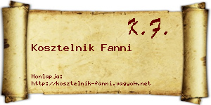 Kosztelnik Fanni névjegykártya