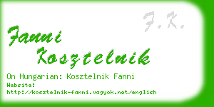 fanni kosztelnik business card